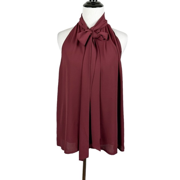 WAYF Marion Tie Neck Sleeveless Blouse Size Large - Picture 2 of 9